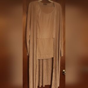 STORYTELLER Plus Size Tan Three Piece Ribbed Pant Set